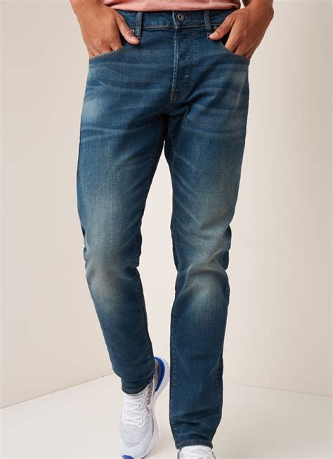 star raw  slim fit jeans met stretch indigo de bijenkorf