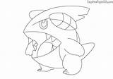 Coloring Pokemon Drawing Gible Pages sketch template