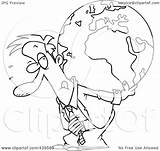 Globe Outline Carrying Burden Businessman Toonaday Illustration Cartoon His Back Royalty Rf Clip 2021 sketch template
