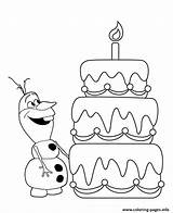 Coloring Olaf Cake Pages Colouring Three Layer Printable Hungry Print Color Book sketch template