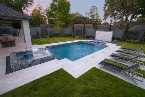 ultimate backyard retreat   rectangle pool  jacuzzi