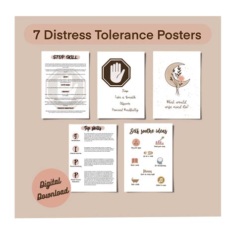 distress tolerance prints dbt mindfulness wise mind coping etsy
