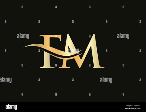 premium letter fm logo design  water wave concept fm letter logo