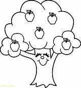 Apple Tree Coloring Pages Cute Printable Cartoon Colouring Core Color Kids Fruits Sheets Print Categories Girls Book Board sketch template