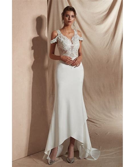 Sexy Tight Lace Beaded Informal Bridal Dress For 2019