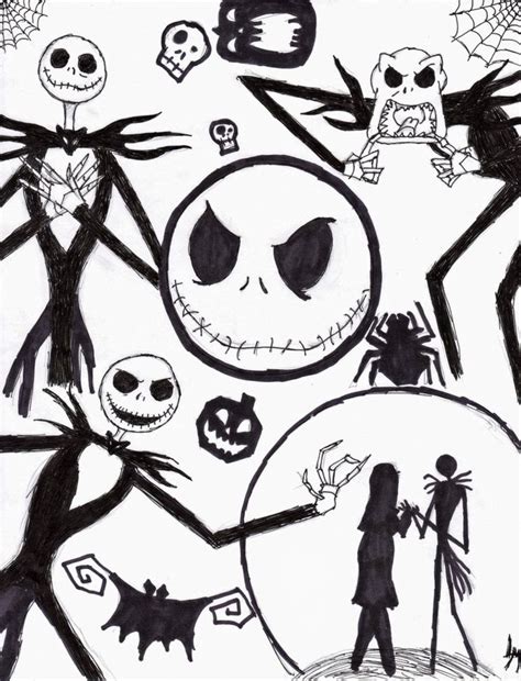 nightmare  christmas coloring page coloring home