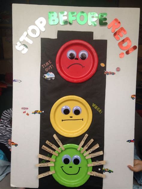 Stop Light For Behavior With Clothes Pins Stop Before