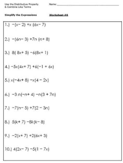 math worksheets  grade  algebraic expressions haisayacarlmilia