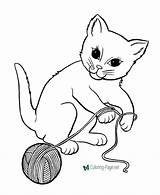 Coloring Cat Printable Pages Cats Kids Color sketch template