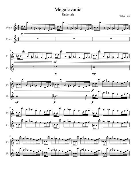 Megalovania Flute Duet Sheet Music For Flute Download Free