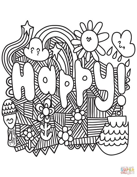 happy coloring page  printable coloring pages