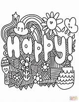 Coloring Happy Pages Doodle Printable Adults Games Colorings Dot Paper Quotes Supercoloring Categories sketch template