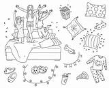 Sleepover Coloringonly sketch template