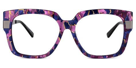 odelia square purple eyeglasses vooglam
