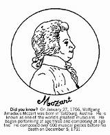 Mozart Amadeus Wolfgang Coloring Crayola Pages sketch template