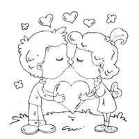kissing couple valentine coloring pages surfnetkids