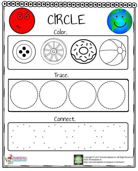 circle worksheet  preschool preschoolplanet