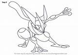 Greninja Pokemon Draw Drawing Step Pages Drawings Drawingtutorials101 Colouring Kids Coloring Easy Frog Tutorial Tutorials Learn Pokemone Pokémon Color Necessary sketch template