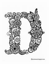 Letter Alphabet Henna Letters Printable Mandala Lydia Lark Doodle Drawing Choose Board Coloring Lettering sketch template