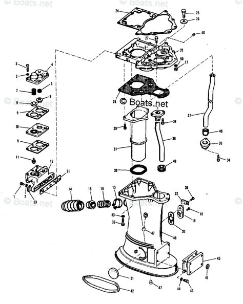 johnson outboard hp oem parts diagram  exhaust housing group boatsnet