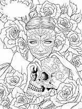 Skull Coloriage Mort Mandala Imprimer Colorier Ausmalbilder Tête Morts Catrina Tete sketch template