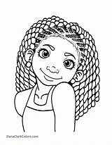Coloring Pages People Girls Girl Sheets Hair African Kids Cute American Drawings Visit Books sketch template