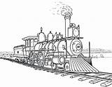 Steam Locomotive Drawing Train Coloring Engine Getdrawings Railroad sketch template