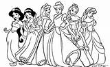 Coloring Princess Disney Pages Clipart Printable Library sketch template