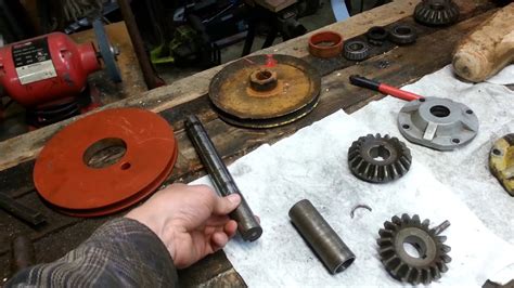 restarting repairs  john deere  mower deck gear box  shaft  pulley build youtube