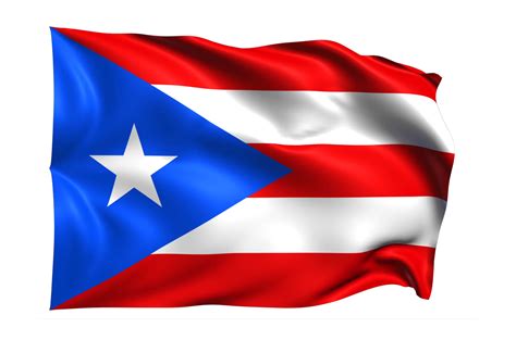 puerto rico waving flag realistic transparent background  png
