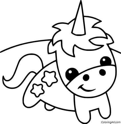 cute baby unicorn coloring page coloringall