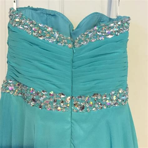prom dresses sexy turquoise crystal chiffon long evening dresses formal