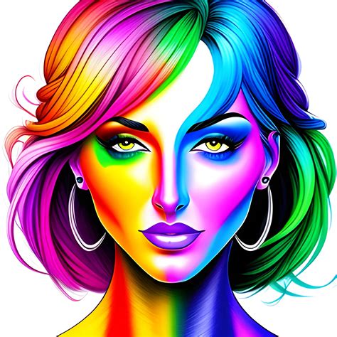 Digital Art Colorful Girl Drawing Arthub Ai