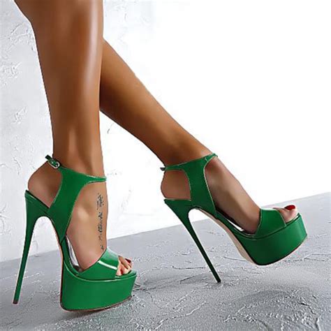 peep toe high heeled 16cm sandals sexy open toe best crossdress