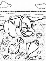 Coloring Pages Sea Shells Seashells Bucket Summer Beach Shell Kids Printable Color Book Coloringhome Print Ocean Drawing Sheets Popular Choose sketch template