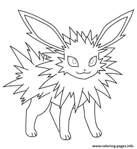 jolteon eevee coloring pages pokemon hj
