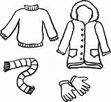 Clothes Coloring Winter Clipart Kids Pages Scarf Coat Drawing Colouring Clothing Cliparts Women Para Scarves Clip Coloured Printable Color Colorear sketch template