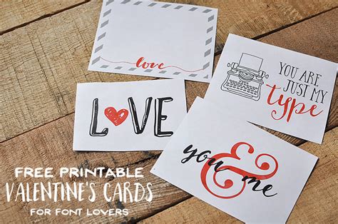 Free Printable Font Lovers Valentines Day Cards Our