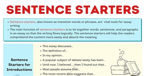 sentence starters definition rules  remarkable examples