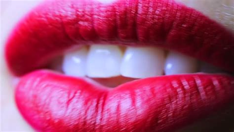 kisses an extreme close up shot of lips making kissing faces stock footage video 3629582