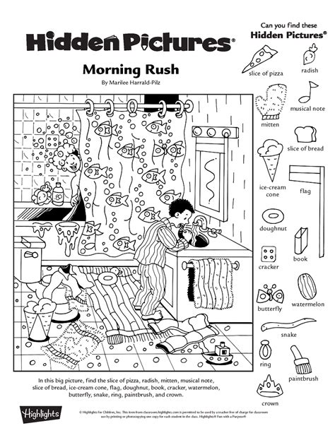 hidden picture printables  kids worksheet