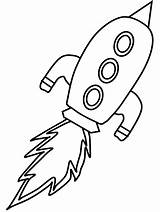 Rocket Outline Coloring Pages Ship Clipart Space Cartoon Template Transport sketch template