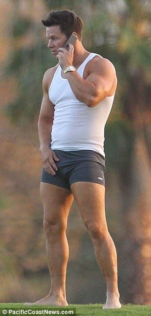 mark wahlberg shows off his impressive physique in a tight pair of