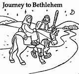 Joseph Bethlehem Mary Coloring Donkey Pages Journey Clipart Trip Sheet Bible Crafts School Walking Christmas Sheets Jesus Sunday Beside Color sketch template