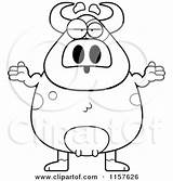 Cow Shrugging Careless Clipart Cartoon Thoman Cory Outlined Coloring Vector 2021 sketch template
