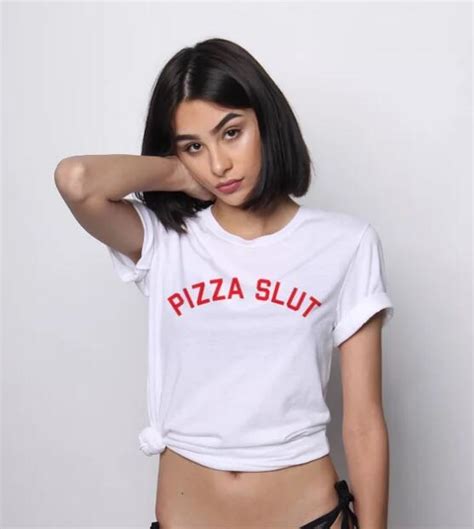 Buy Pizza Slut T Shirt Funny Graphic Cotton Slogan Tee