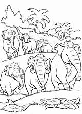 Coloring Pages Jungle Herd Elephants Book Disney Malvorlagen Dschungelbuch Auswählen Pinnwand Ausmalen sketch template