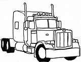 Coloring Pages Truck Semi Peterbilt Drawing Mack Drawings Clipart Trucks Colouring Kids Outline Sketch Tow Trailer Tractor Lorry Clip Color sketch template