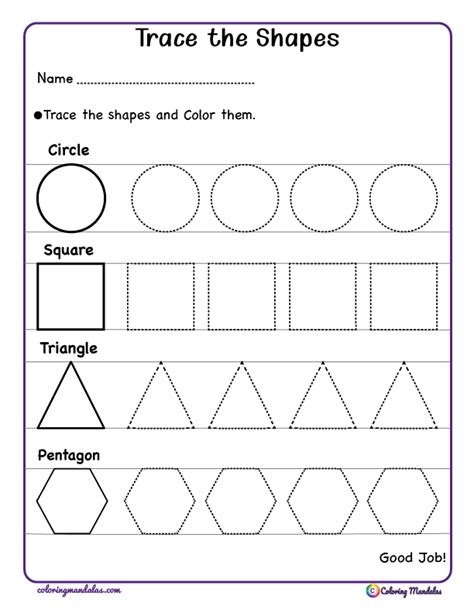 printable shapes worksheets grade