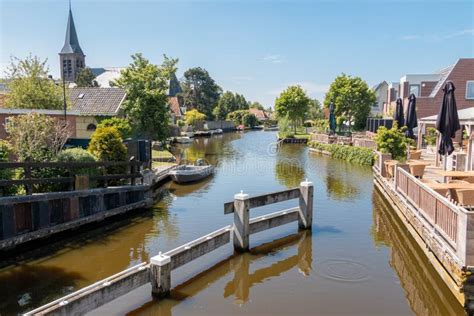 woudsend  picturesque village   province  friesland stock image image  people